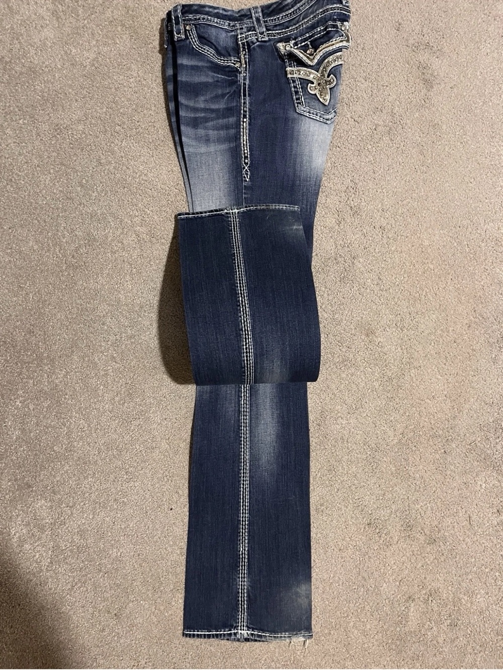 Rock Revival Kai Blue Embellished Boot-Cut Jeans - Picture 7 of 9